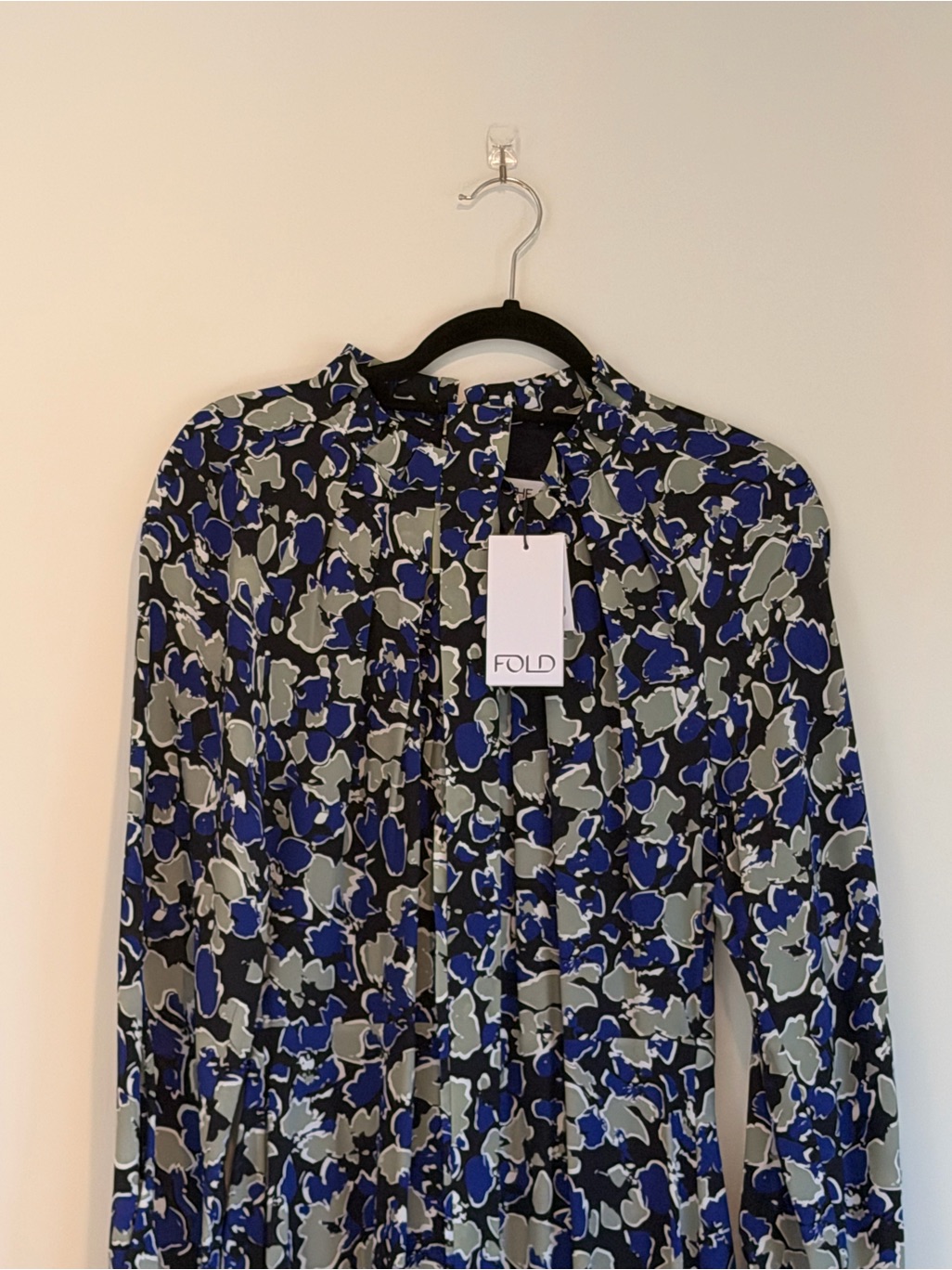The Fold London - Nwt Lavinia Dress Navy Multicolour Abstract Print Silk — image 3 of 8